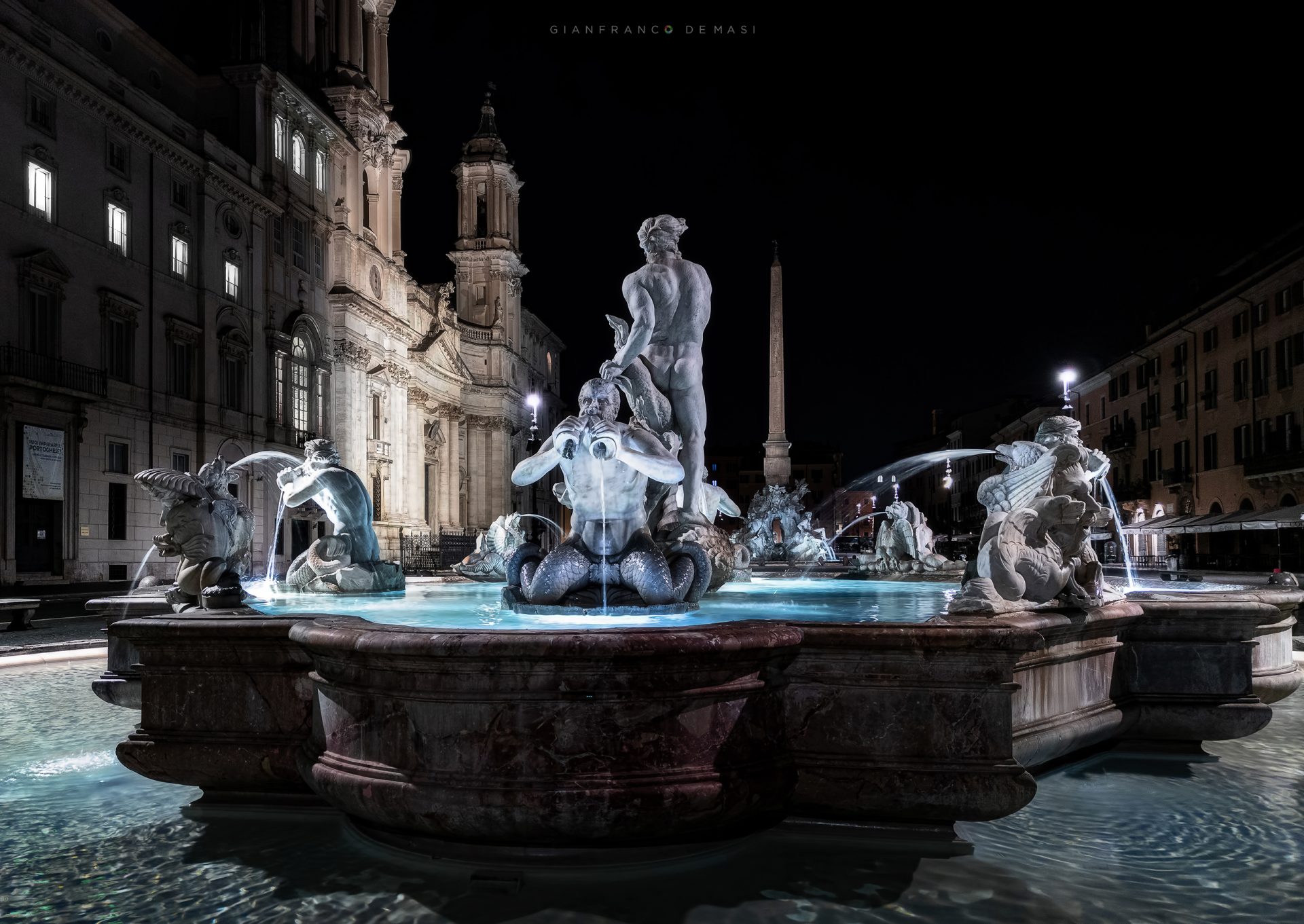 La Fontana del Moro a Piazza Navona - Roma, 2020